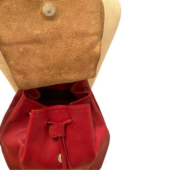 Dorsa Red Italian Leather Backpack - Picture 8 of 13